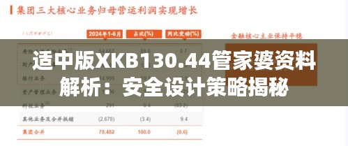 适中版XKB130.44管家婆资料解析：安全设计策略揭秘