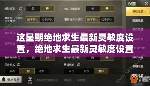 绝地求生最新灵敏度设置评测与用户体验分析，本周特性、竞品对比及用户群体洞察