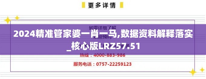 2024精准管家婆一肖一马,数据资料解释落实_核心版LRZ57.51