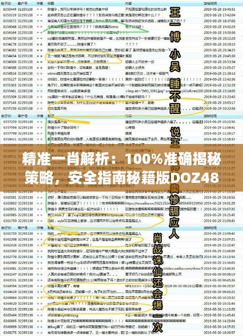 精准一肖解析：100%准确揭秘策略，安全指南秘籍版DOZ487.92