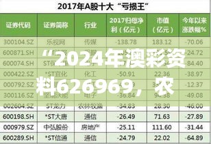 “2024年澳彩资料626969，农林经济管理探究_IGJ786.71源起”