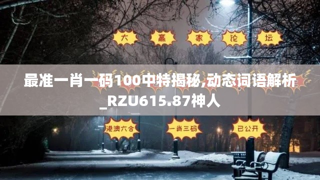 最准一肖一码100中特揭秘,动态词语解析_RZU615.87神人