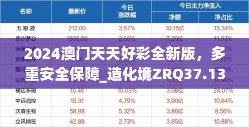 2024澳门天天好彩全新版，多重安全保障_造化境ZRQ37.13