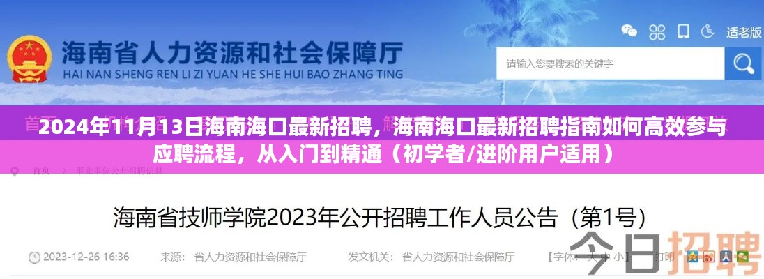 海南海口最新招聘指南，高效参与应聘流程，从入门到精通（2024年11月13日版）