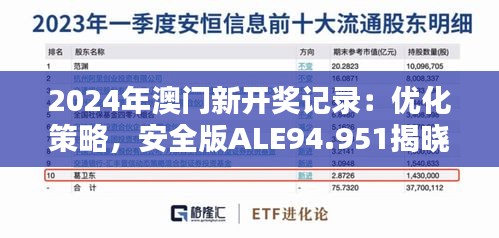 2024年澳门新开奖记录：优化策略，安全版ALE94.951揭晓