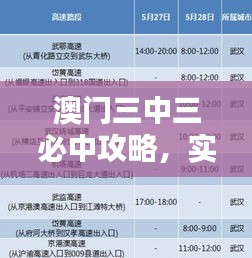 澳门三中三必中攻略，实用策略解析及OCI77.151轻量版介绍