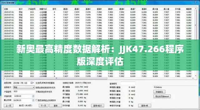 新奥最高精度数据解析：JJK47.266程序版深度评估