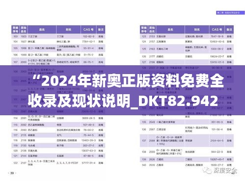 “2024年新奥正版资料免费全收录及现状说明_DKT82.942环保版”