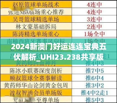 2024新澳门好运连连宝典五伏解析_UHI23.238共享版