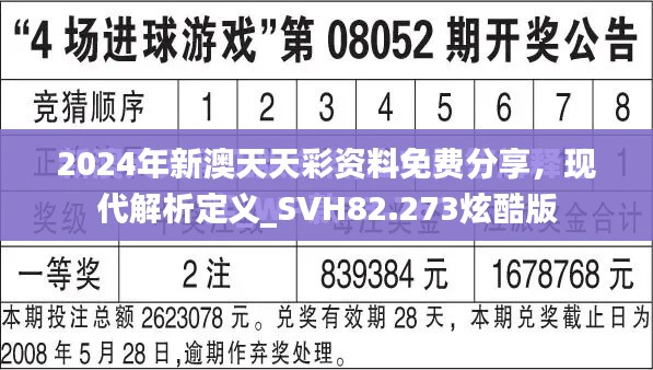 2024年新澳天天彩资料免费分享，现代解析定义_SVH82.273炫酷版