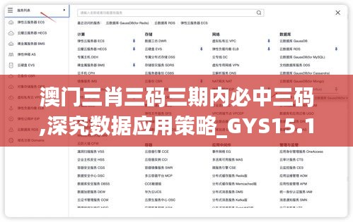 澳门三肖三码三期内必中三码,深究数据应用策略_GYS15.115备用版