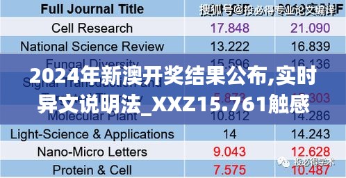 2024年新澳开奖结果公布,实时异文说明法_XXZ15.761触感版