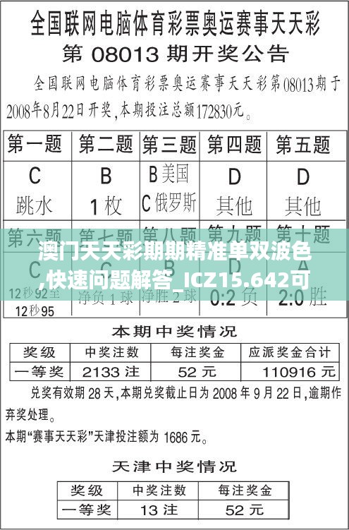 澳门天天彩期期精准单双波色,快速问题解答_ICZ15.642可靠性版