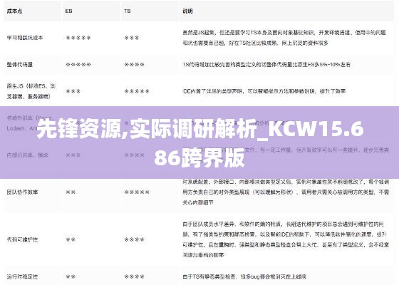 先锋资源,实际调研解析_KCW15.686跨界版