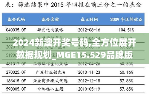 2024新澳开奖号码,全方位展开数据规划_MGE15.529品牌版