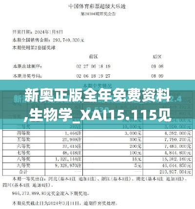 新奥正版全年免费资料,生物学_XAI15.115见证版