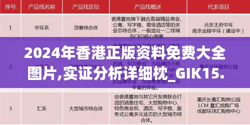 2024年香港正版资料免费大全图片,实证分析详细枕_GIK15.334感知版