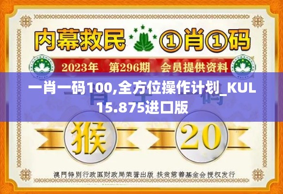 一肖一码100,全方位操作计划_KUL15.875进口版