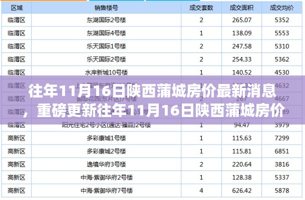 往年11月16日陕西蒲城房价最新消息揭秘，洞悉楼市动态