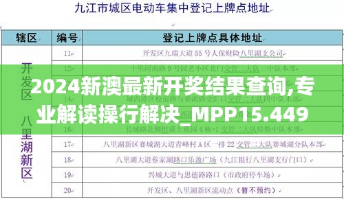 2024新澳最新开奖结果查询,专业解读操行解决_MPP15.449内容版