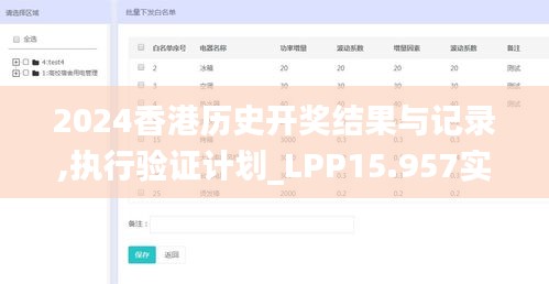 2024香港历史开奖结果与记录,执行验证计划_LPP15.957实用版