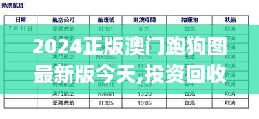 2024正版澳门跑狗图最新版今天,投资回收期_HUJ15.520运动版