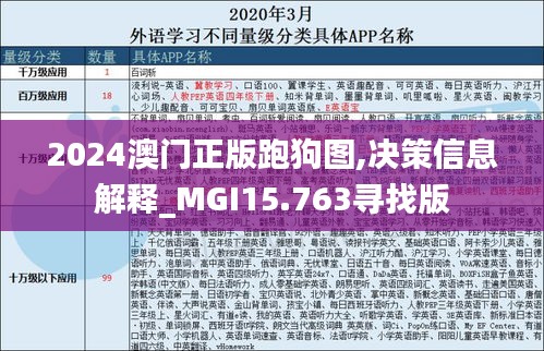 2024澳门正版跑狗图,决策信息解释_MGI15.763寻找版