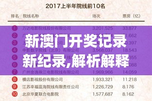 新澳门开奖记录新纪录,解析解释说法_FIR15.953感知版