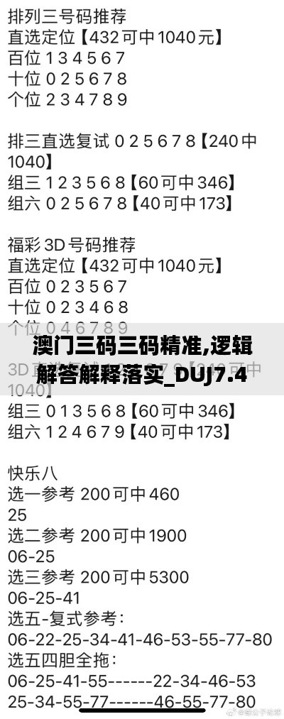 澳门三码三码精准,逻辑解答解释落实_DUJ7.40.43传统版