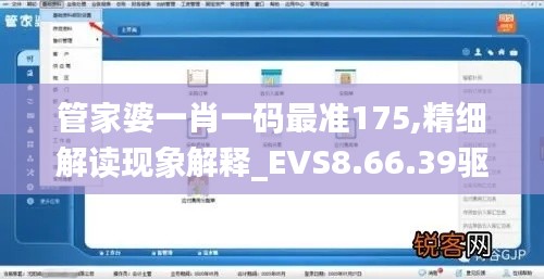 管家婆一肖一码最准175,精细解读现象解释_EVS8.66.39驱动版