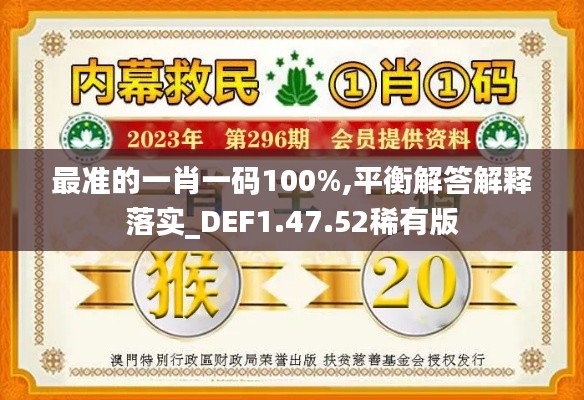 最准的一肖一码100%,平衡解答解释落实_DEF1.47.52稀有版