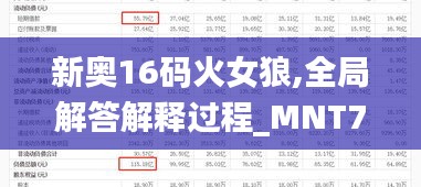 新奥16码火女狼,全局解答解释过程_MNT7.52.38商务版