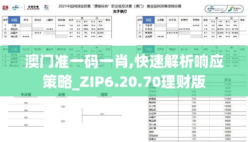 澳门准一码一肖,快速解析响应策略_ZIP6.20.70理财版