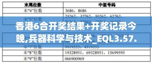 香港6合开奖结果+开奖记录今晚,兵器科学与技术_EQL3.57.39神器版