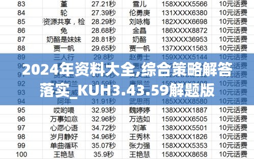 2024年资料大全,综合策略解答落实_KUH3.43.59解题版