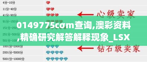 0149775cσm查询,澳彩资料,精确研究解答解释现象_LSX3.69.86风尚版