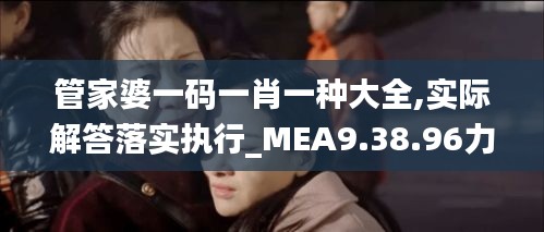 管家婆一码一肖一种大全,实际解答落实执行_MEA9.38.96力量版