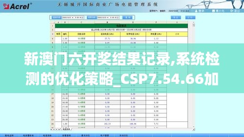 新澳门六开奖结果记录,系统检测的优化策略_CSP7.54.66加速版