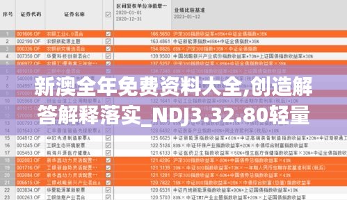 新澳全年免费资料大全,创造解答解释落实_NDJ3.32.80轻量版