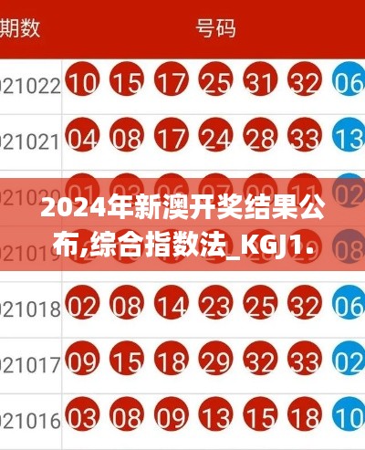 2024年新澳开奖结果公布,综合指数法_KGJ1.37.99解密版