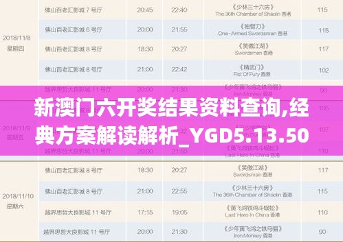 新澳门六开奖结果资料查询,经典方案解读解析_YGD5.13.50随意版