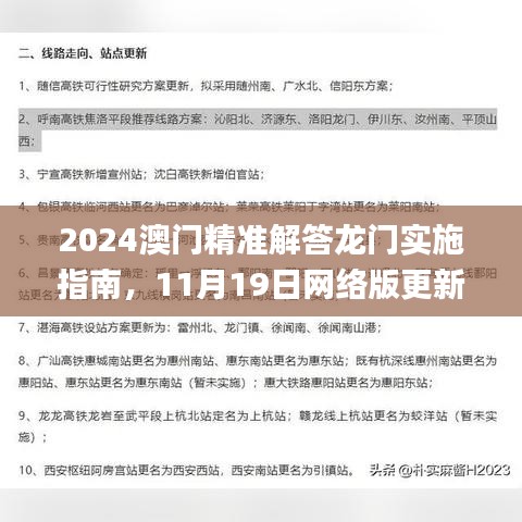 2024澳门精准解答龙门实施指南，11月19日网络版更新_TXG7.41.53