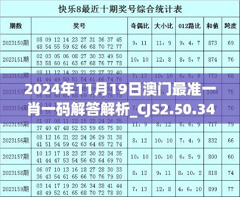 2024年11月19日澳门最准一肖一码解答解析_CJS2.50.34物联网版