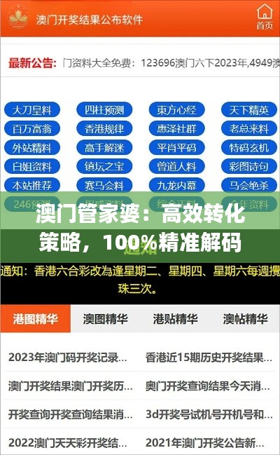 澳门管家婆：高效转化策略，100%精准解码_RHQ3.47.33备用版