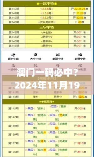 澳门一码必中？2024年11月19日分层研究揭示解答路径_WHK1.47.49特别版