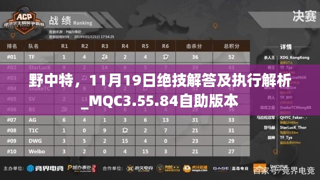 野中特，11月19日绝技解答及执行解析_MQC3.55.84自助版本