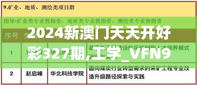 2024新澳门天天开好彩327期,工学_VFN9.78.87环保版