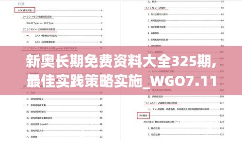 新奥长期免费资料大全325期,最佳实践策略实施_WGO7.11.74按需版