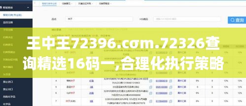 王中王72396.cσm.72326查询精选16码一,合理化执行策略_RWE2.70.91加速版