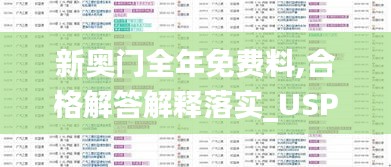 新奥门全年免费料,合格解答解释落实_USP4.36.53科技版